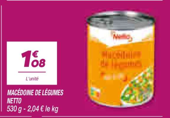 Macédoine de légumes Netto