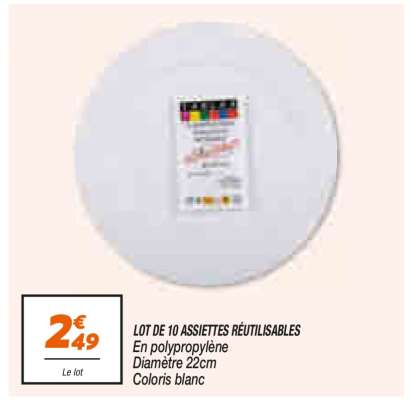 LOT DE 10 ASSIETTES RÉUTILISABLES