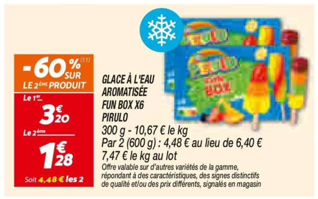 GLACE À L'EAU AROMATISÉE FUN BOX X6 PIRULO