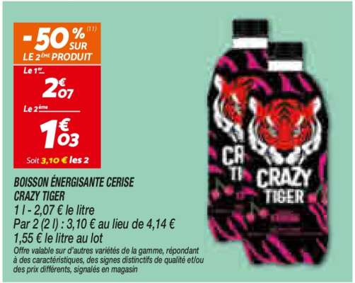 Boisson Énergisante Cerise 'Crazy Tiger'