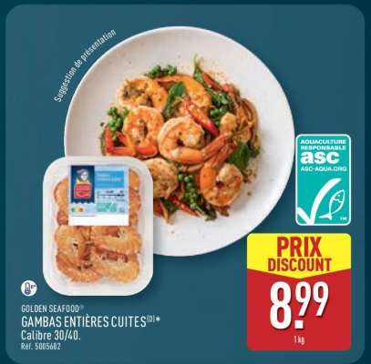 GOLDEN SEAFOOD® GAMBAS ENTIÈRES CUITES