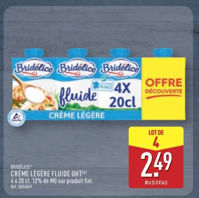 BRIDÉLICE CRÈME LÉGÈRE FLUIDE UHT