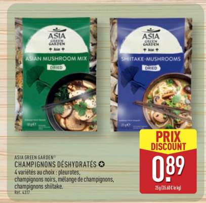 ASIA GREEN GARDEN CHAMPIGNONS DÉSHYDRATÉS