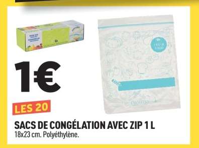 SACS DE CONGÉLATION AVEC ZIP 1 L