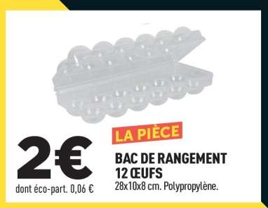 BAC DE RANGEMENT 12 ŒUFS