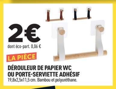 DÉROULEUR DE PAPIER WC OU PORTE-SERVIETTE ADHÉSIF