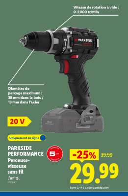 PARKSIDE PERFORMANCE Perceuse-visseuse sans fil