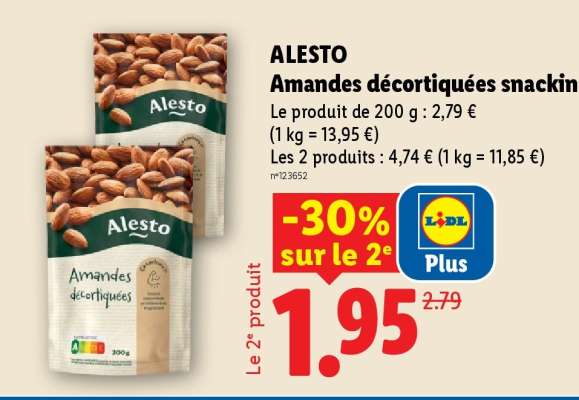 Alesto Amandes décortiquées snacking