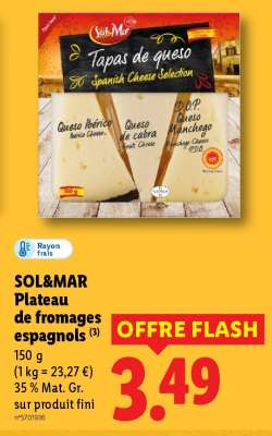SOL&MAR Plateau de fromages espagnols