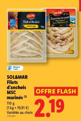 SOL&MAR Filets d'anchois MSC marinés