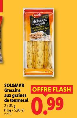 SOL & MAR Gressins aux graines de tournesol