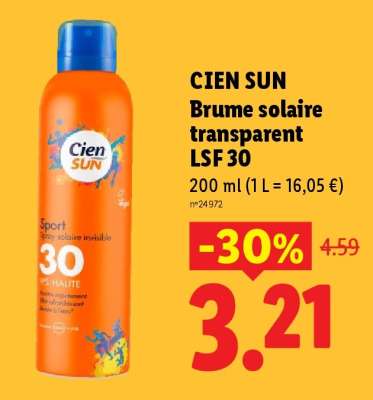 CIEN SUN Brume solaire transparent LSF 30