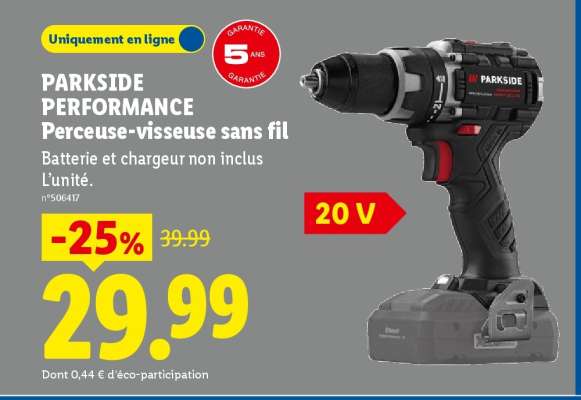 PARKSIDE PERFORMANCE Perceuse-visseuse sans fil