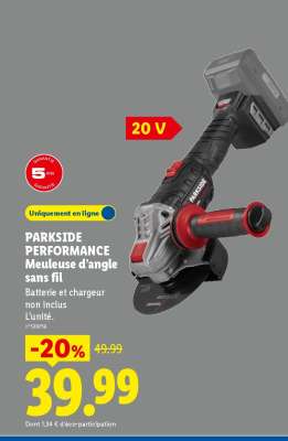 PARKSIDE PERFORMANCE Meuleuse d'angle sans fil