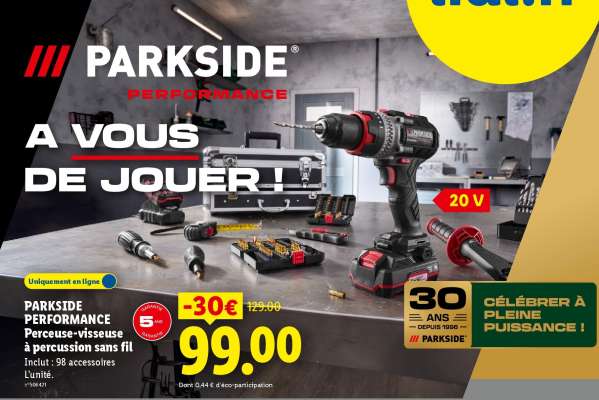 PARKSIDE PERFORMANCE Perceuse-visseuse à percussion sans fil