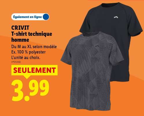 CRIVIT T-shirt technique homme