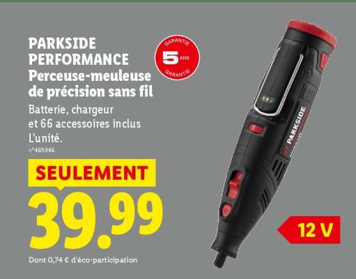 PARKSIDE PERFORMANCE Perceuse-meuleuse de précision sans fil