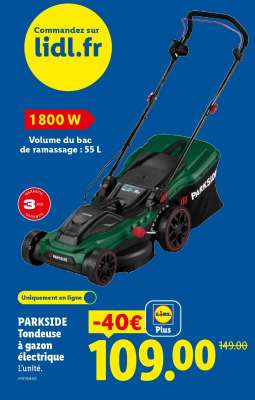 PARKSIDE Tondeuse à gazon électrique