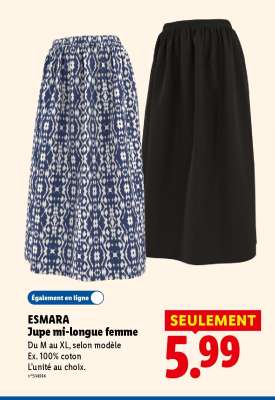 ESMARA Jupe mi-longue femme
