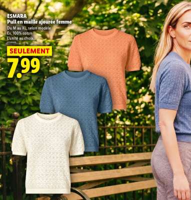 ESMARA Pull en maille ajourée femme