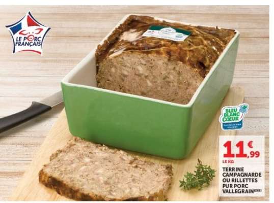 Terrine Campagnarde ou Rillettes Pur Porc Valégrain