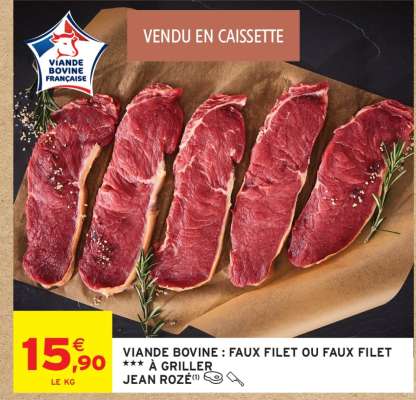 Viande Bovine: Faux Filet ou Faux Filet à Griller Jean Rozé