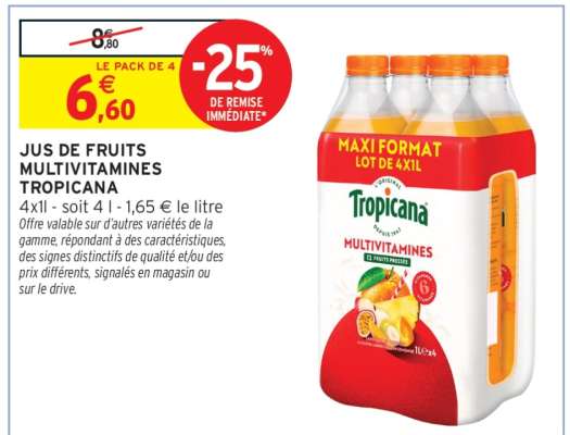 Jus de Fruits Multivitamines Tropicana