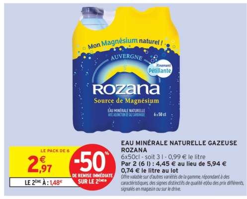Eau Minérale Naturelle Gazeuse 'Rozana'
