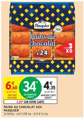 PAINS AU CHOCOLAT X24 PASQUIER