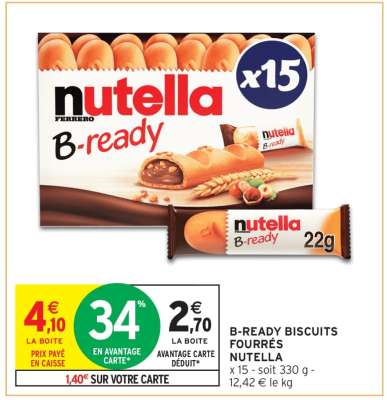 B-READY BISCUITS FOURRÉS NUTELLA