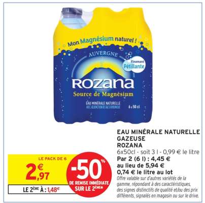 Eau Minérale Naturelle Gazeuse 'Rozana'
