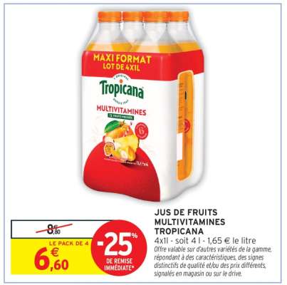 Jus de Fruits Multivitamines Tropicana