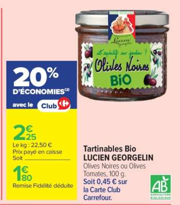 Tartinables Bio LUCIEN GEORGELIN