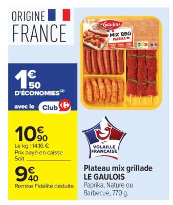 Plateau mix grillade LE GAULOIS