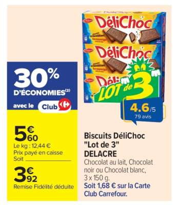 Biscuits DéliChoc "Lot de 3" DELACRE