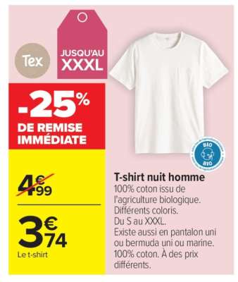 T-shirt nuit homme