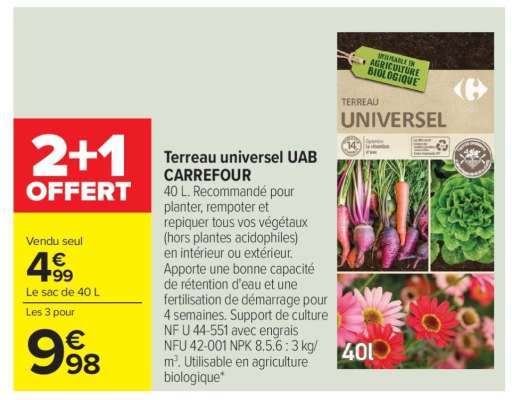 Terreau universel UAB CARREFOUR