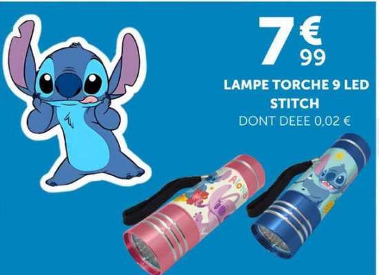LAMPE TORCHE 9 LED STITCH
