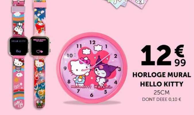 HORLOGE MURAL HELLO KITTY
