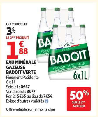 EAU MINERALE GAZEUSE BADOIT VERTE