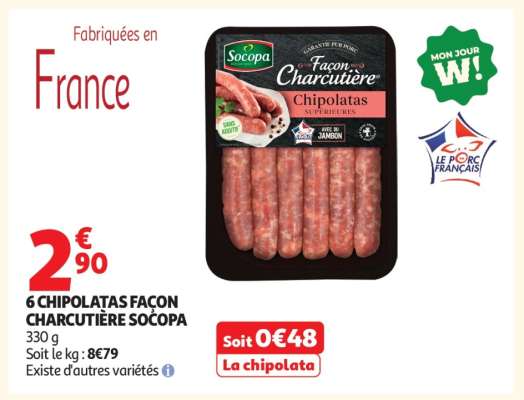 6 Chipolatas Façon Charcutière Socopa