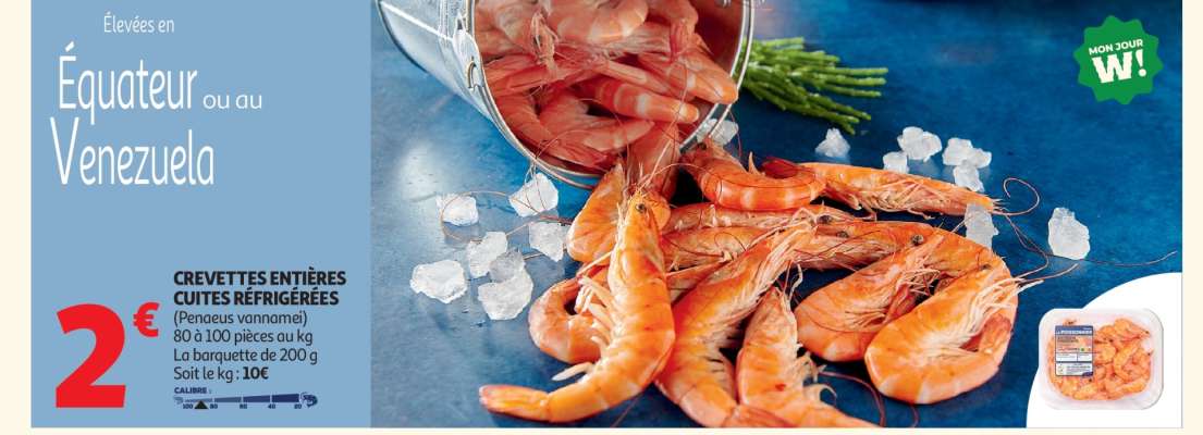 Crevettes Entières Cuites Réfrigérées