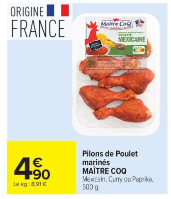 Pilons de Poulet marinés MAÎTRE COQ