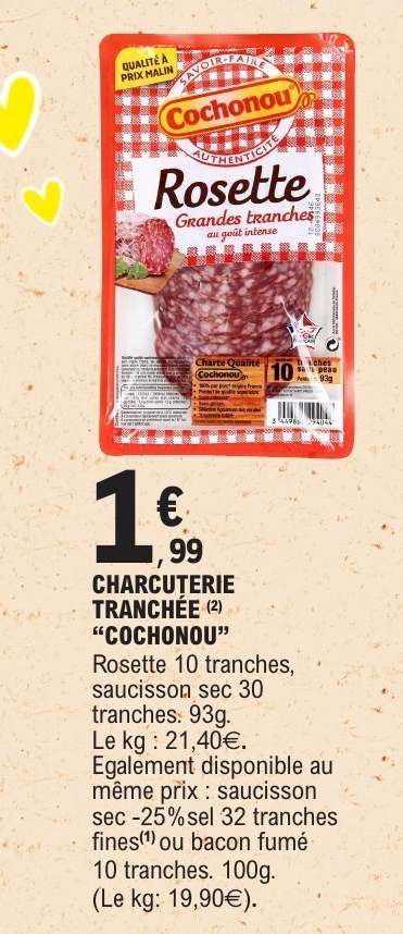 Charcuterie Tranchée Cochonou