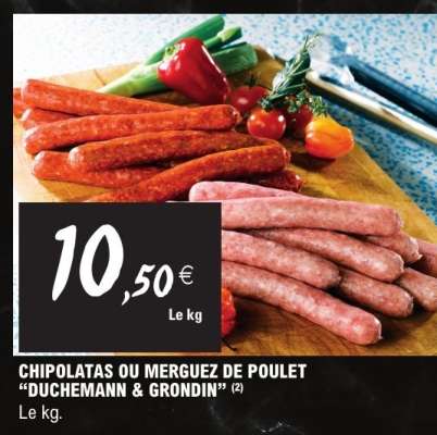 Chipolatas ou Merguez de Poulet "Duchemann & Grondin"