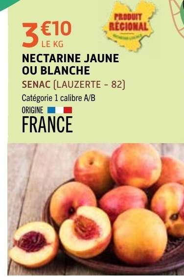 Nectarine jaune ou blanche.