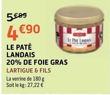 LE PÂTÉ LANDAIS 20% DE FOIE GRAS