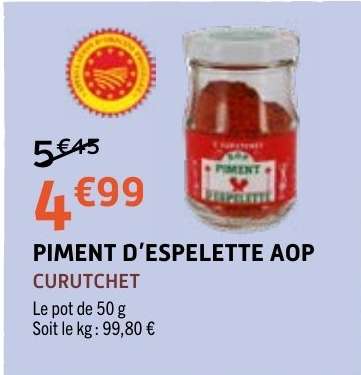 PIMENT D'ESPELETTE AOP