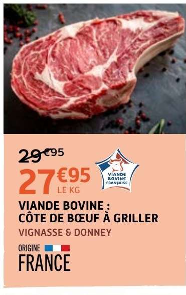 Viande Bovine : Côte de Bœuf à Griller