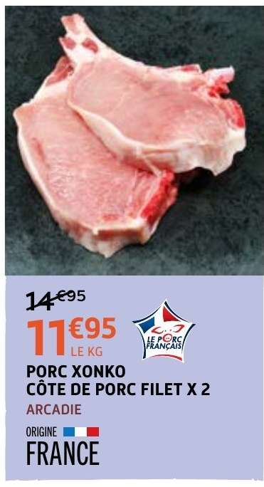 PORC XONKO CÔTE DE PORC FILET X 2
